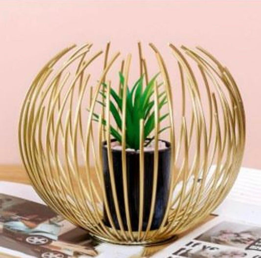Crafted Metal Alloy Sphere Planter