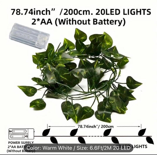 1pc Green Leaves String Lights