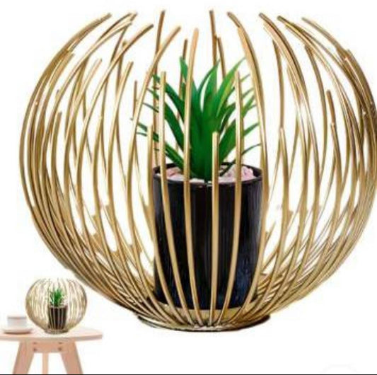 Crafted Metal Alloy Sphere Planter